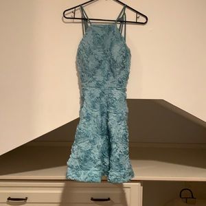 Light teal criss cross back dress